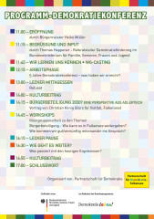 Flyer, Programm, Demokratiekonferenz in Falkensee: „Falkensee – unser Wohnzimmer“